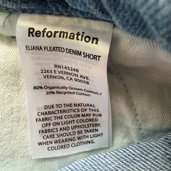 Reformation Eliana Pleated Denim Shorts - Picture 7 of 7